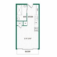 Studio A 0303 floor plan